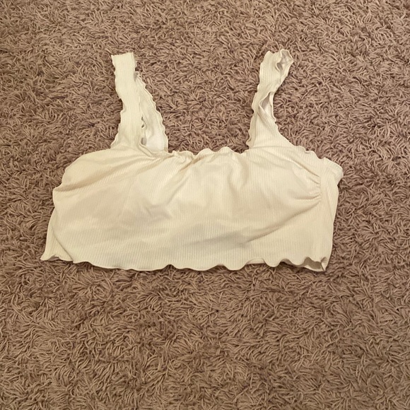 Xhilaration white ruffle swim top - Picture 1 of 2